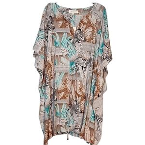 Two By Vince Camuto Zebra and Palm Print Swim Cover-Up
